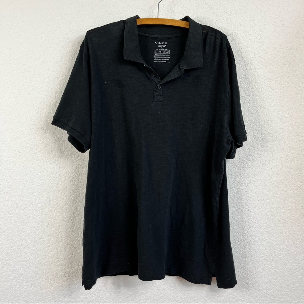 Vince Polo Slub Marled Cotton Short Sleeve Regular Fit